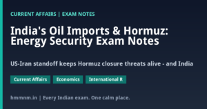 Read more about the article India’s Oil Imports & Hormuz: Energy Security Exam Notes