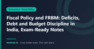 Featured card: Fiscal Policy and FRBM: Deficits, Debt and Budget Discipline in India, Exam-Ready Notes