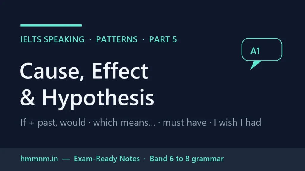 Part 5: Cause, Effect and Hypothesis Patterns in IELTS Speaking