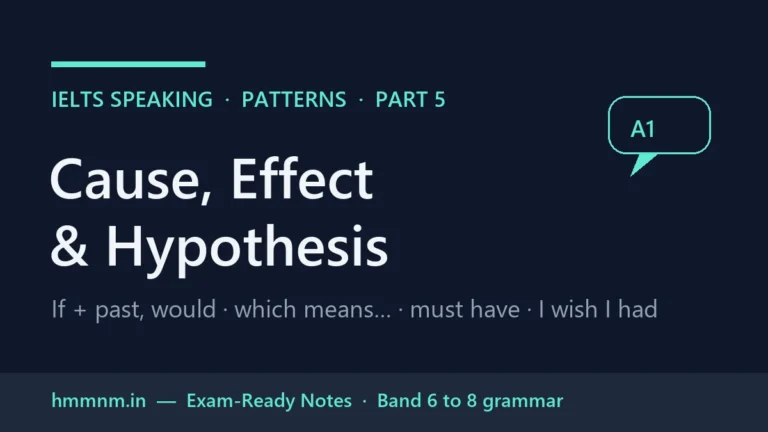 Part 5: Cause, Effect and Hypothesis Patterns in IELTS Speaking