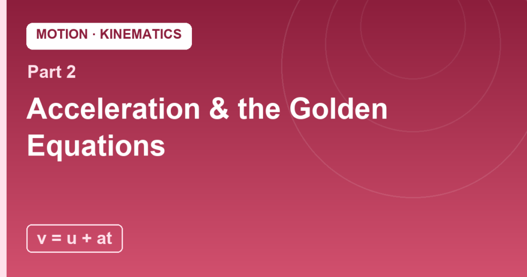 Acceleration and the Three Golden Equations: The Motion Toolkit