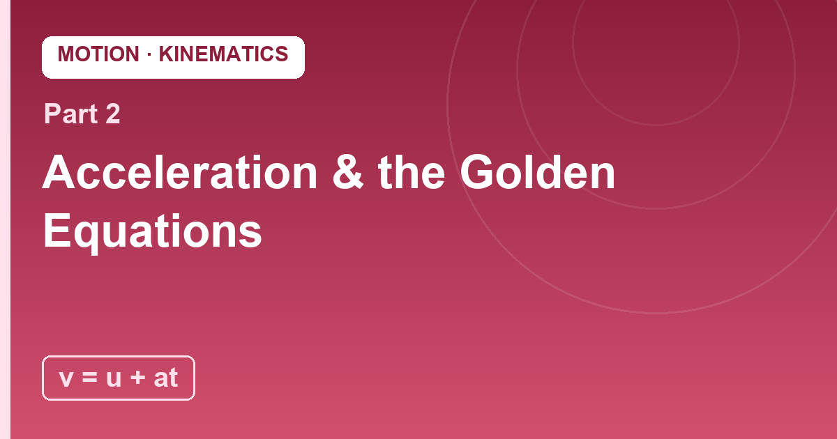 You are currently viewing Acceleration and the Three Golden Equations: The Motion Toolkit