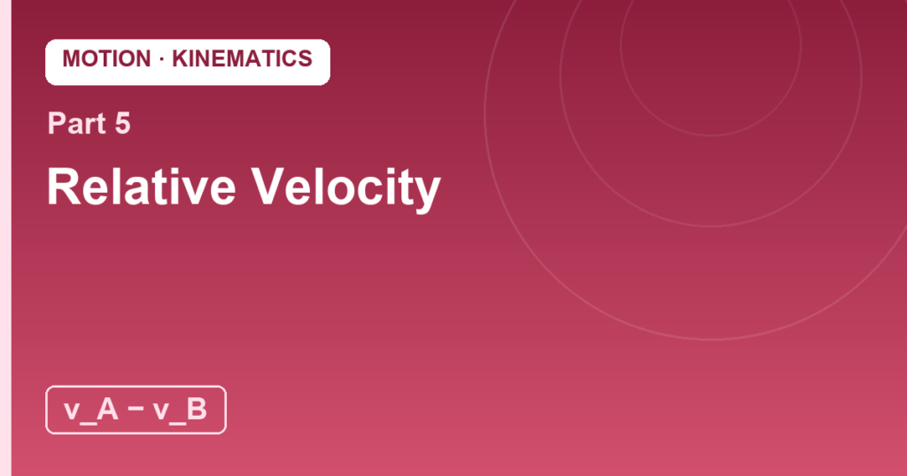 Relative Velocity: Motion Depends on Where You Stand