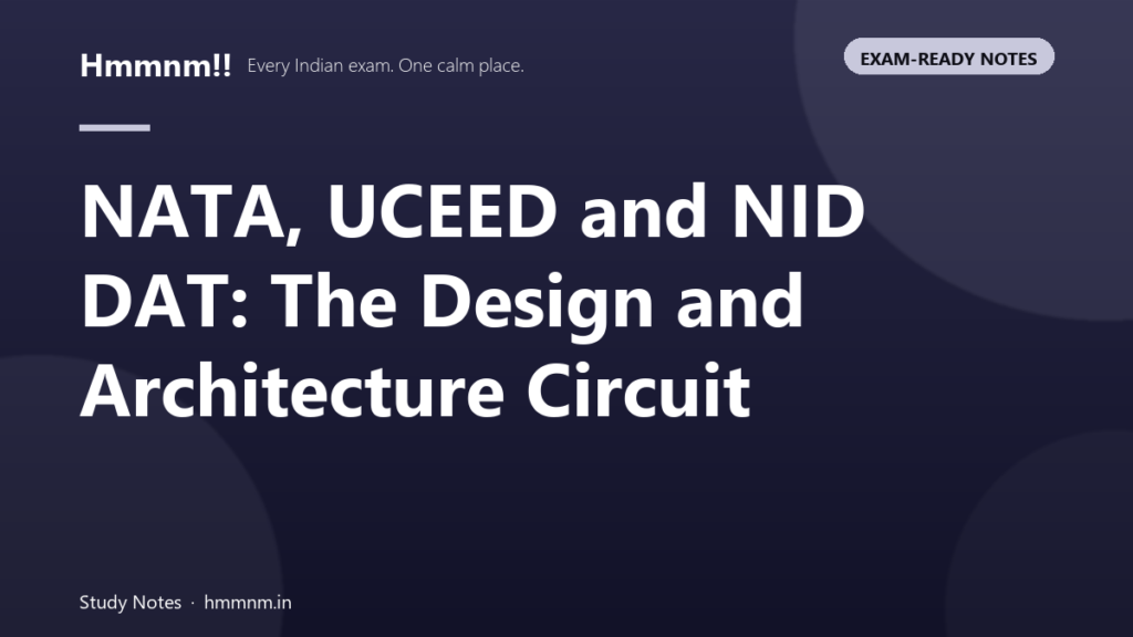 NATA, UCEED and NID DAT: The Design and Architecture Circuit, Exam-Ready Notes