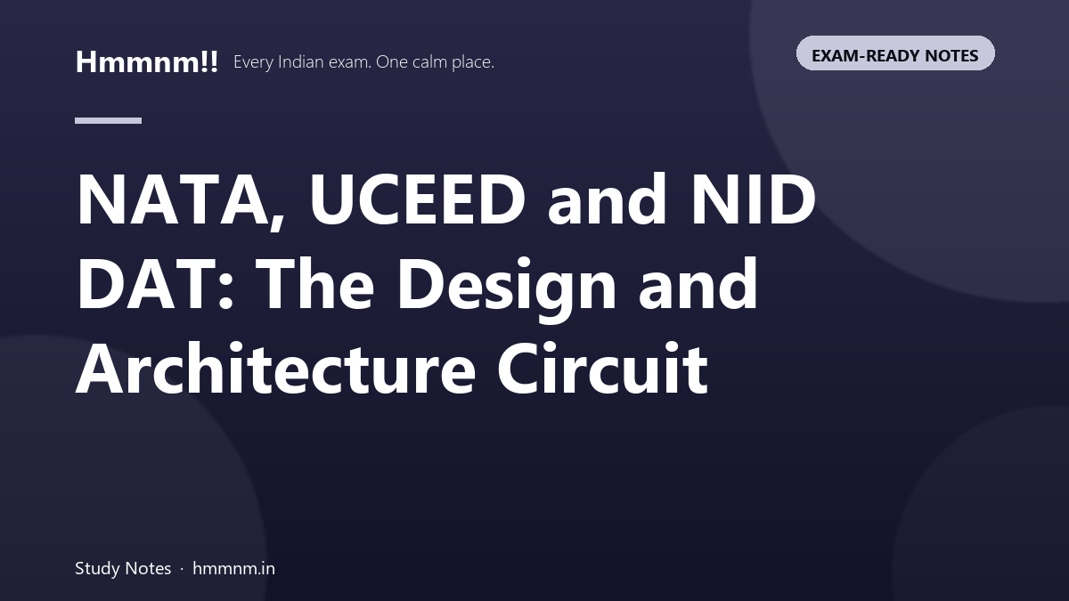 Exam-ready notes for NATA, UCEED and NID DAT design and architecture entrance exams