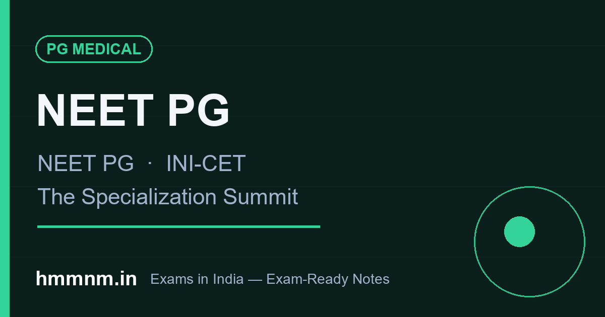 NEET PG and INI-CET — the post-MBBS specialization entrance exams