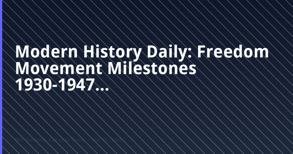Modern History Daily: Freedom Movement Milestones 1930-1947 — Quick Revision Chain