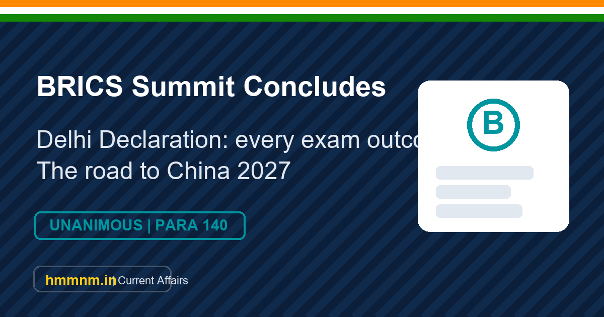 Featured image: BRICS Summit Delhi Declaration outcomes