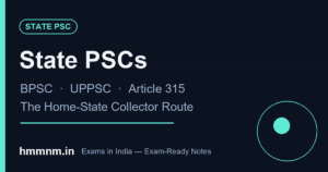 State PSCs — BPSC, UPPSC and the collector route, exam notes cover