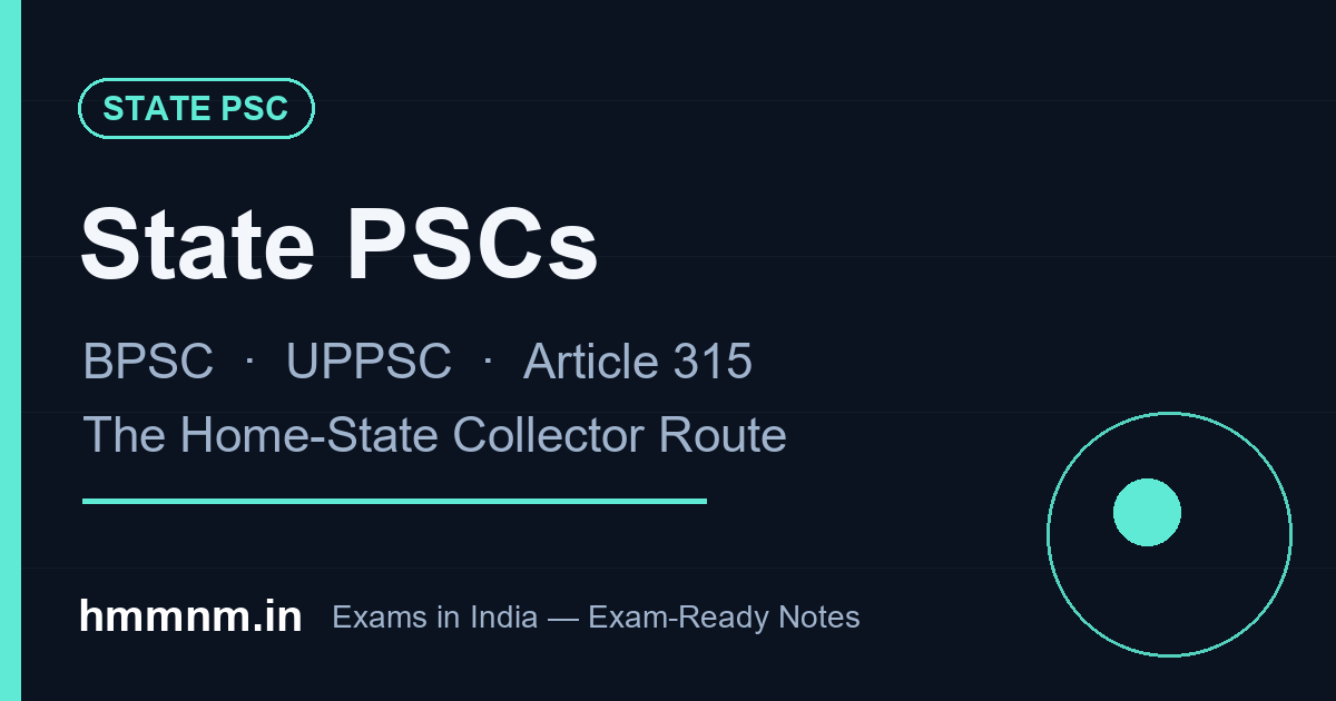 State PSCs — BPSC, UPPSC and the collector route, exam notes cover
