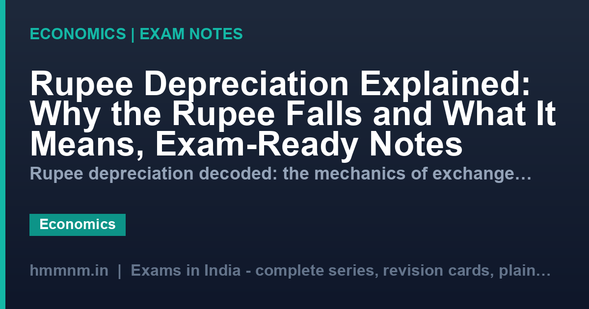 Rupee Depreciation Explained: Why the Rupee Falls and What It Means, Exam-Ready Notes
