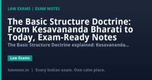The Basic Structure Doctrine: From Kesavananda Bharati to Today, Exam-Ready Notes
