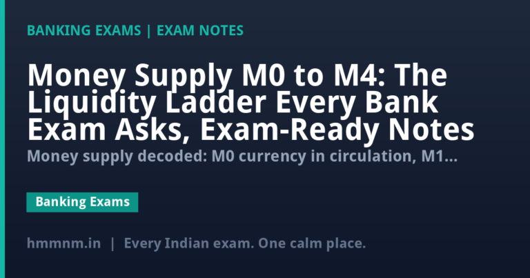 Money Supply M0 to M4: The Liquidity Ladder Every Bank Exam Asks, Exam-Ready Notes