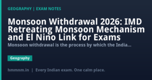 Monsoon Withdrawal 2026: IMD Retreating Monsoon Mechanism and El Nino Link for Exams