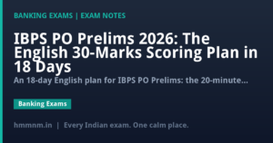 IBPS PO Prelims 2026: The English 30-Marks Scoring Plan in 18 Days