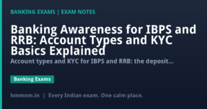 Banking Awareness for IBPS and RRB: Account Types and KYC Basics Explained