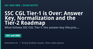 SSC CGL Tier-1 is Over: Answer Key, Normalization and the Tier-2 Roadmap