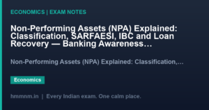 Non-Performing Assets (NPA) Explained: Classification, SARFAESI, IBC and Loan Recovery — Banking Awareness for RBI Grade B & Bank PO