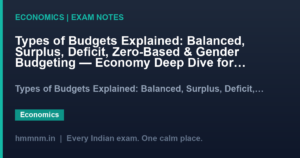Types of Budgets Explained: Balanced, Surplus, Deficit, Zero-Based & Gender Budgeting — Economy Deep Dive for UPSC, SSC & Banking Exams