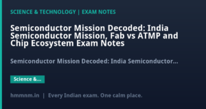 Semiconductor Mission Decoded: India Semiconductor Mission, Fab vs ATMP and Chip Ecosystem Exam Notes
