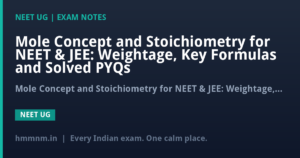 Mole Concept and Stoichiometry for NEET & JEE: Weightage, Key Formulas and Solved PYQs