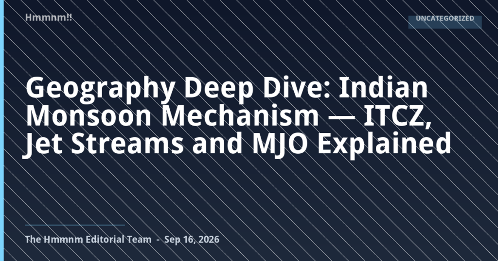 Geography Deep Dive: Indian Monsoon Mechanism — ITCZ, Jet Streams and MJO Explained