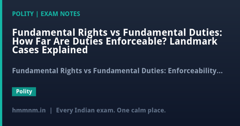 Fundamental Rights vs Fundamental Duties: How Far Are Duties Enforceable? Landmark Cases Explained