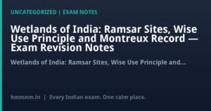 Wetlands of India: Ramsar Sites, Wise Use Principle and Montreux Record — Exam Revision Notes