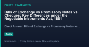 Bills of Exchange vs Promissory Notes vs Cheques: Key Differences under the Negotiable Instruments Act, 1881