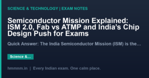 Semiconductor Mission Explained: ISM 2.0, Fab vs ATMP and India's Chip Design Push for Exams