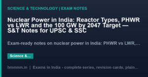 Nuclear Power in India: Reactor Types, PHWR vs LWR and the 100 GW by 2047 Target — S&T Notes for UPSC & SSC