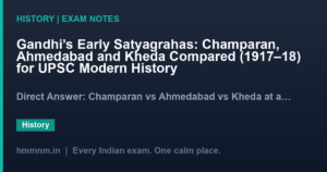 Gandhi's Early Satyagrahas: Champaran, Ahmedabad and Kheda Compared (1917–18) for UPSC Modern History