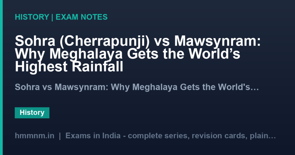 Sohra (Cherrapunji) vs Mawsynram: Why Meghalaya Gets the World’s Highest Rainfall