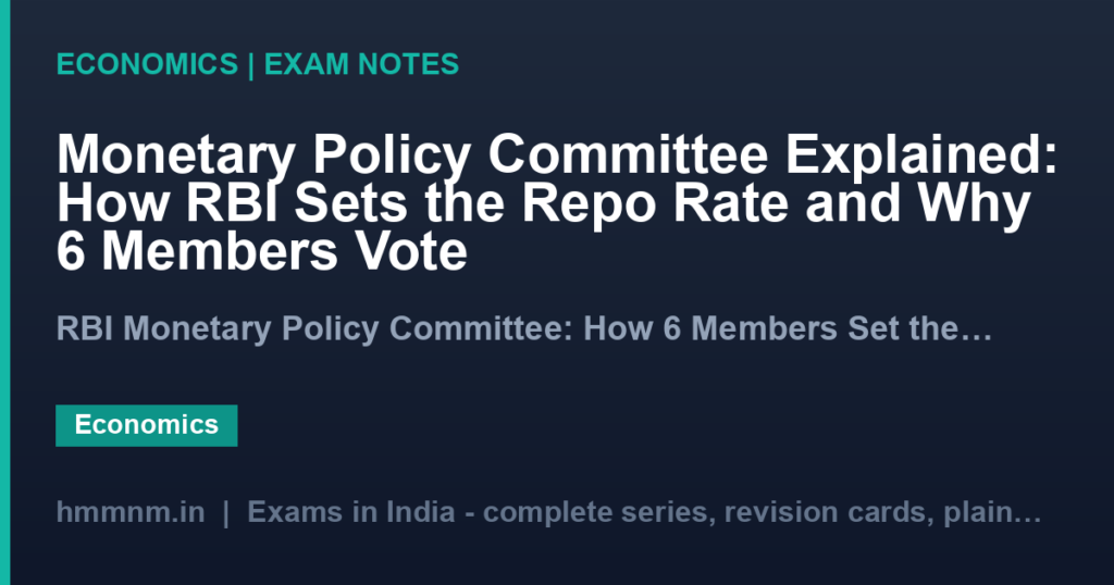 Monetary Policy Committee Explained: How RBI Sets the Repo Rate and Why 6 Members Vote