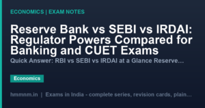 Reserve Bank vs SEBI vs IRDAI: Regulator Powers Compared for Banking and CUET Exams