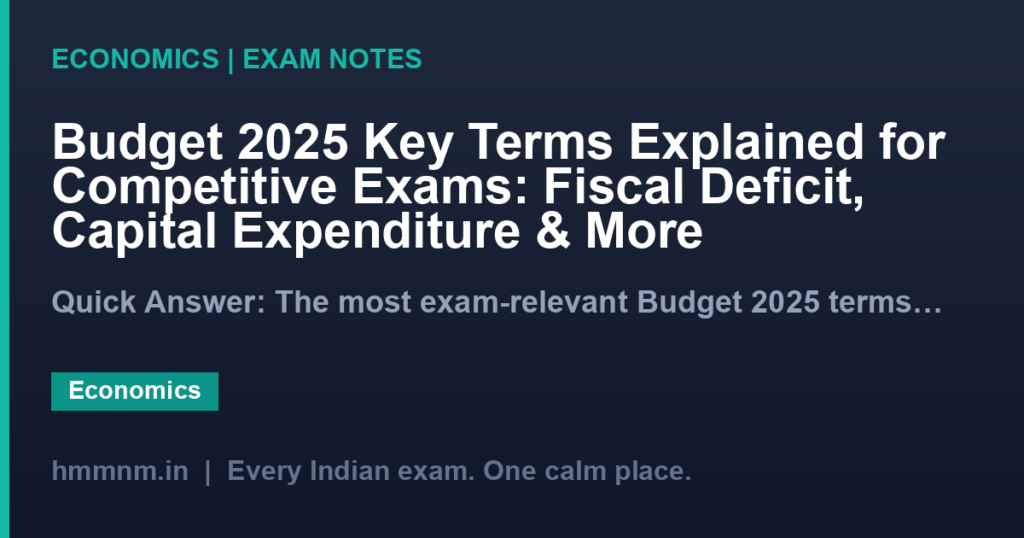 Budget 2025 Key Terms Explained for Competitive Exams: Fiscal Deficit, Capital Expenditure & More