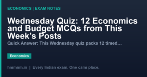 Wednesday Quiz: 12 Economics and Budget MCQs from This Week's Posts