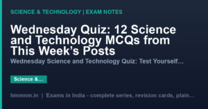 Wednesday Quiz: 12 Science and Technology MCQs from This Week's Posts