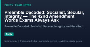 Preamble Decoded: Socialist, Secular, Integrity — The 42nd Amendment Words Exams Always Ask