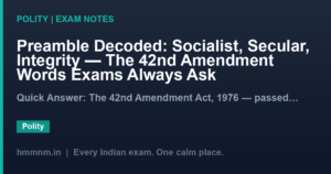 Preamble Decoded: Socialist, Secular, Integrity — The 42nd Amendment Words Exams Always Ask