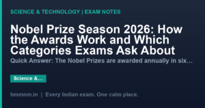 Nobel Prize Season 2026: How the Awards Work and Which Categories Exams Ask About