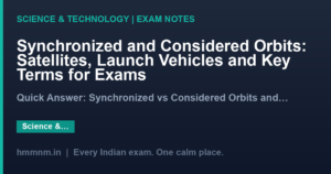 Synchronized and Considered Orbits: Satellites, Launch Vehicles and Key Terms for Exams