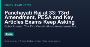 Panchayati Raj at 33: 73rd Amendment, PESA and Key Articles Exams Keep Asking