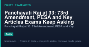 Panchayati Raj at 33: 73rd Amendment, PESA and Key Articles Exams Keep Asking