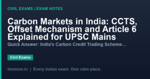 Carbon Markets in India: CCTS, Offset Mechanism and Article 6 Explained for UPSC Mains