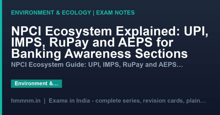 NPCI Ecosystem Explained: UPI, IMPS, RuPay and AEPS for Banking Awareness Sections