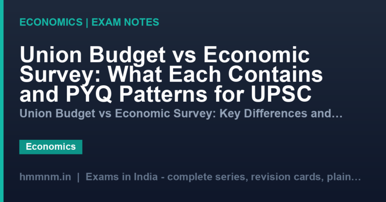 Union Budget vs Economic Survey: What Each Contains and PYQ Patterns for UPSC
