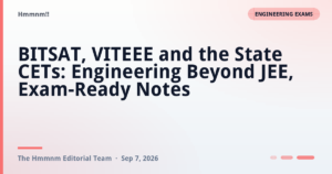 BITSAT, VITEEE and the State CETs: Engineering Beyond JEE, Exam-Ready Notes