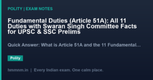 Fundamental Duties (Article 51A): All 11 Duties with Swaran Singh Committee Facts for UPSC & SSC Prelims