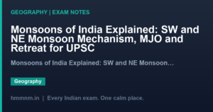 Monsoons of India Explained: SW and NE Monsoon Mechanism, MJO and Retreat for UPSC
